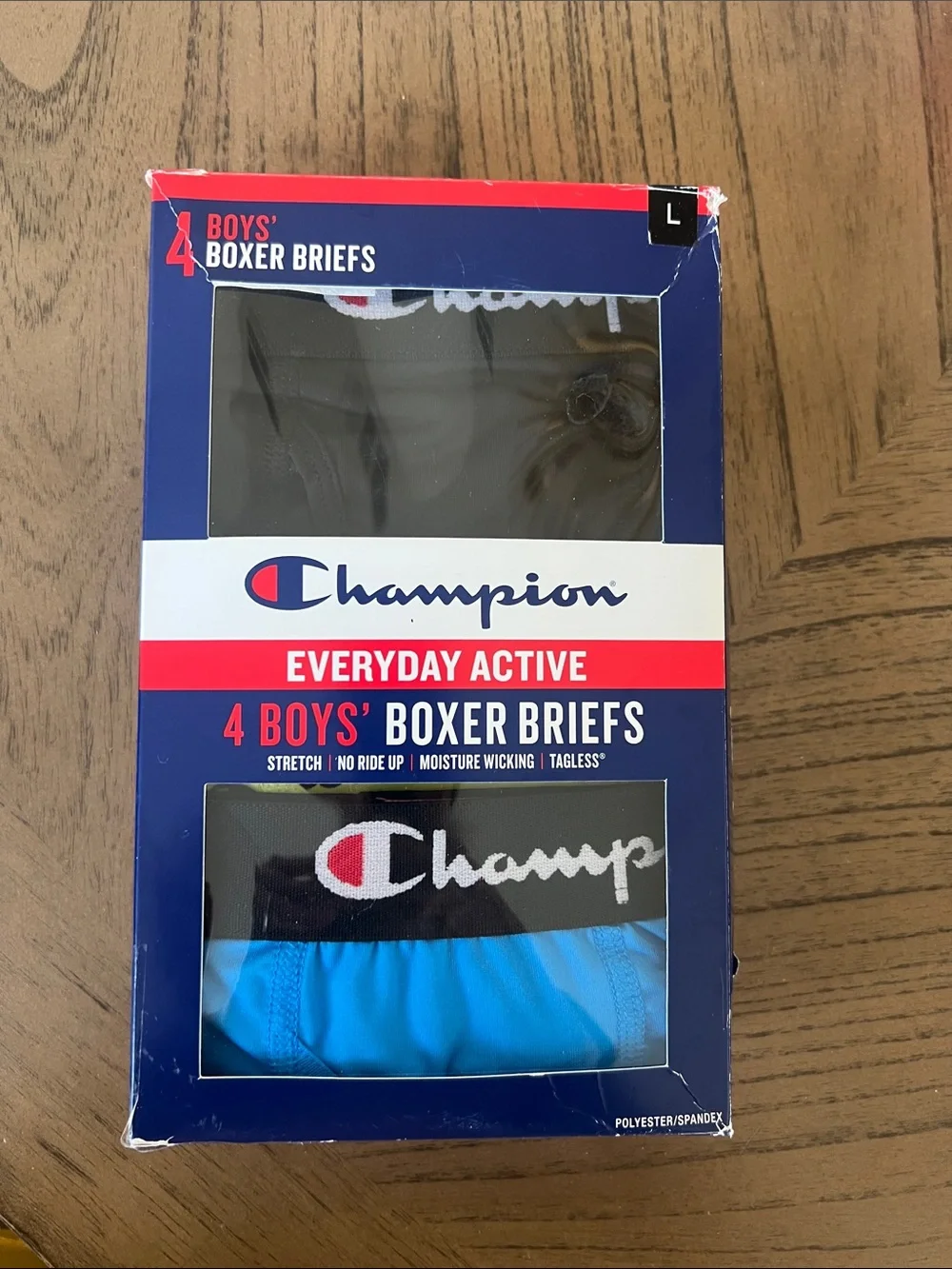 Champion Boys Large 3-Pack Briefs — Black, Neon Yellow, Bright Blue